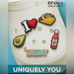 Crocs Uniquely You Taco Tuesday Jibbitz Charms-5 PACK NWT